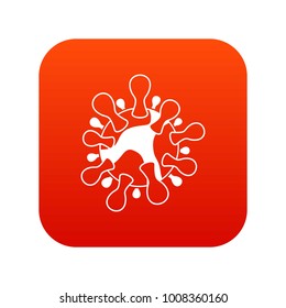 AIDS virus icon digital red for any design isolated on white vector illustration