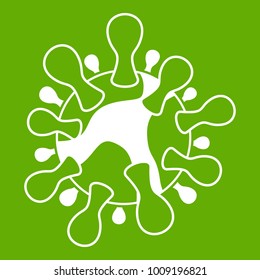 AIDS virus icon white isolated on green background. Vector illustration