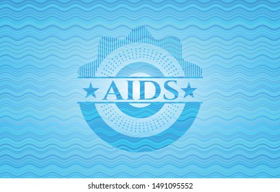 AIDS water wave representation badge. Vector Illustration. Detailed.