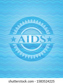 AIDS water wave representation badge. Vector Illustration. Detailed.