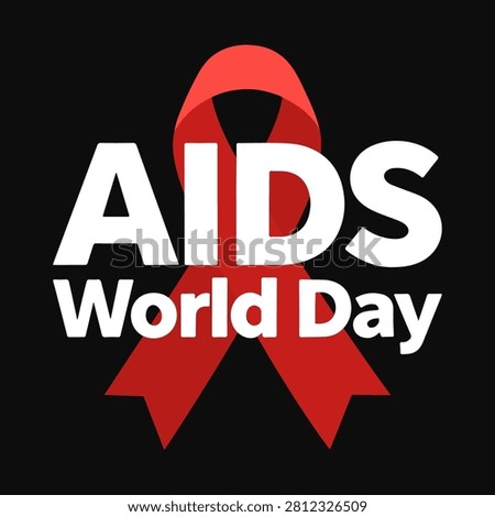 AIDS World Day bow typography, vector art illustration.