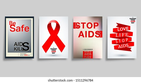 AIDS World Day typography design for the cover, flyer, poster, brochure, card or other printing products. Vector illustration.