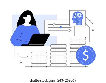 AI-Dynamic Pricing Strategies abstract concept vector illustration. Marketing and Advertising. Implement AI for dynamic pricing adjustments based on demand and competition. abstract metaphor.