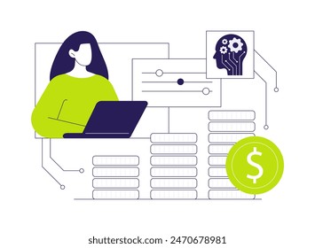 AI-Dynamic Pricing Strategies abstract concept vector illustration. Marketing and Advertising. Implement AI for dynamic pricing adjustments based on demand and competition. abstract metaphor.