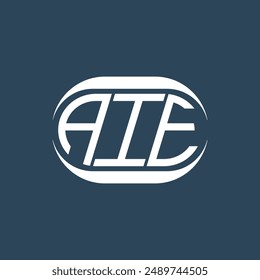 AIE abstract monogram logo design. AIE monogram unique modern flat abstract letter logo design.