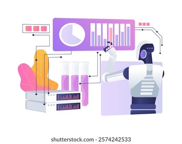 AI-Enabled Cross-Disciplinary Collaboration abstract concept vector illustration. Research and Development. Connecting experts with shared interest and project. AI Technology. abstract metaphor.