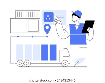 AI-Enabled Eco-Friendly Supply Chain abstract concept vector illustration. Supply Chain Management. Reduce environmental impact with energy-efficient logistics. AI Technology. abstract metaphor.