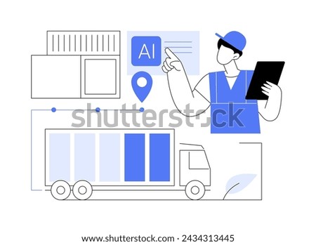AI-Enabled Eco-Friendly Supply Chain abstract concept vector illustration. Supply Chain Management. Reduce environmental impact with energy-efficient logistics. AI Technology. abstract metaphor.
