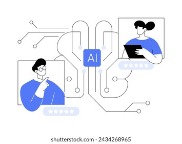 AI-Enabled Product or Service Enhancements abstract concept vector illustration. Customer Service. Gather customer feedback, data-driven insights about products AI Technology. abstract metaphor.