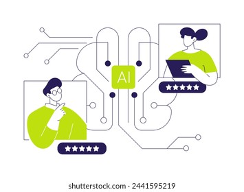 AI-Enabled Product or Service Enhancements abstract concept vector illustration. Customer Service. Gather customer feedback, data-driven insights about products AI Technology. abstract metaphor.