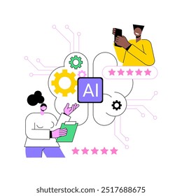 AI-Enabled Product or Service Enhancements abstract concept vector illustration. Customer Service. Gather customer feedback, data-driven insights about products AI Technology. abstract metaphor.