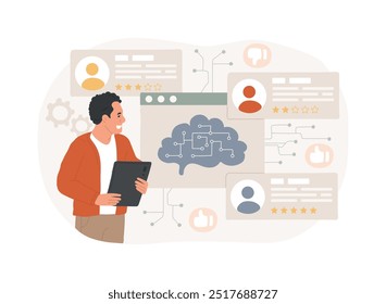 AI-Enabled Product or Service Enhancements abstract concept vector illustration. Customer Service. Gather customer feedback, data-driven insights about products AI Technology. abstract metaphor.