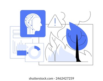AI-Enhanced Disaster Response abstract concept vector illustration. Government and Public Services. AI-driven resource mobilization and damage assessment. AI Technology. abstract metaphor.