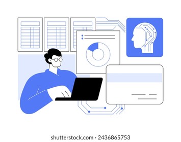 AI-Enhanced Expense Management abstract concept vector illustration. Finance and Accounting. Automatically track expenses, efficient financial management. AI Technology. abstract metaphor.