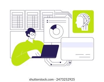 AI-Enhanced Expense Management abstract concept vector illustration. Finance and Accounting. Automatically track expenses, efficient financial management. AI Technology. abstract metaphor.