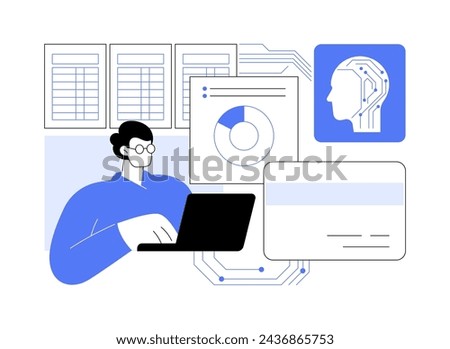 AI-Enhanced Expense Management abstract concept vector illustration. Finance and Accounting. Automatically track expenses, efficient financial management. AI Technology. abstract metaphor.