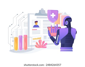 AI-Enhanced Health and Wellness Programs abstract concept vector illustration. Human Resources. Employee well-being, personalized health and wellness recommendations. AI Technology. abstract metaphor.