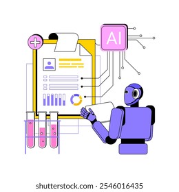 AI-Enhanced Health and Wellness Programs abstract concept vector illustration. Human Resources. Employee well-being, personalized health and wellness recommendations. AI Technology. abstract metaphor.