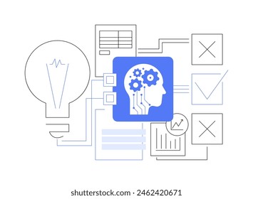 AI-Enhanced Hypothesis Testing abstract concept vector illustration. Research and Development. Hypothesis testing automation, data-driven decision-making in research project. abstract metaphor.