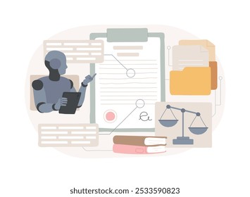 AI-Enhanced Legal Compliance abstract concept vector illustration. Legal Services. Using AI tools that track and manage regulatory changes. AI Technology. abstract metaphor.