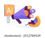 AI-Enhanced Marketing Campaigns abstract concept vector illustration. E-commerce. Targeting customers with AI-optimized marketing campaigns and promotions. AI Technology. abstract metaphor.