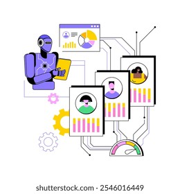 AI-Enhanced Performance Evaluation abstract concept vector illustration. Human Resources. Use AI to provide feedback and assess employee performance. AI Technology. abstract metaphor.