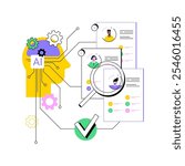 AI-Enhanced Recruitment and Screening abstract concept vector illustration. Human Resources. Identify top candidates based on their qualifications and job fit. AI Technology. abstract metaphor.