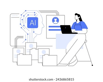 AI-Enhanced Recruitment and Screening abstract concept vector illustration. Human Resources. Identify top candidates based on their qualifications and job fit. AI Technology. abstract metaphor.