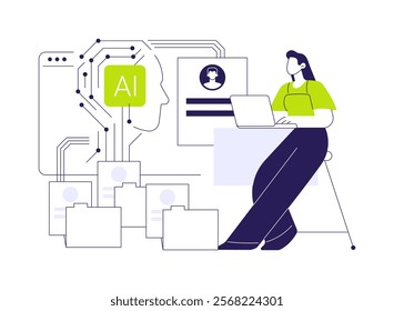 AI-Enhanced Recruitment and Screening abstract concept vector illustration. Human Resources. Identify top candidates based on their qualifications and job fit. AI Technology. abstract metaphor.