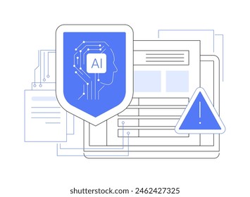 AI-Enhanced Risk Assessment abstract concept vector illustration. Insurance. Using AI to evaluate policyholder risk accurately, fair premiums. AI Technology. abstract metaphor.