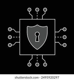 AI-Enhanced Security. Automated Security Icon. Digital AI Protection Icon. Smart Security System Icon. Tech Security AI Icon.