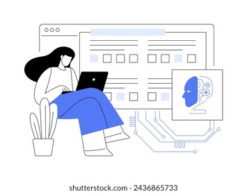 AI-Enhanced Student Assessment abstract concept vector illustration. Education. Use AI for objective assessment and timely feedback, improving the quality of education. AI Technology. abstract