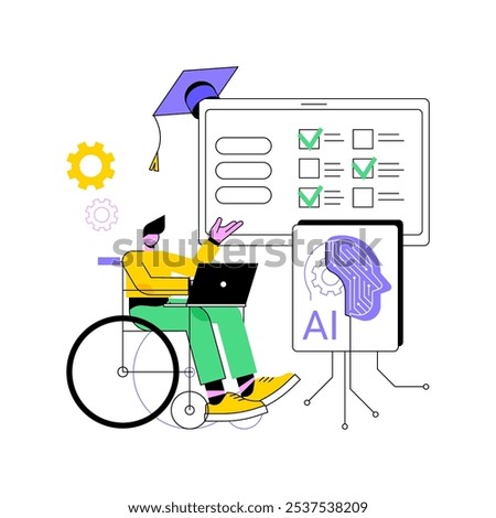 AI-Enhanced Student Assessment abstract concept vector illustration. Education. Use AI for objective assessment and timely feedback, improving the quality of education. AI Technology. abstract