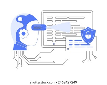 AI-Enhanced Threat Detection abstract concept vector illustration. Cybersecurity. Identify cyber threats with AI algorithms for real-time protection. AI Technology. abstract metaphor.
