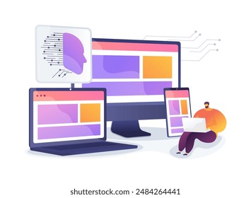 AI-Ensured Multi-Channel Customer Engagement abstract concept vector illustration. Customer Service. Personalized customer experiences across various channels. AI Technology. abstract metaphor.