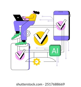 AI-Ensured Multi-Channel Customer Engagement abstract concept vector illustration. Customer Service. Personalized customer experiences across various channels. AI Technology. abstract metaphor.