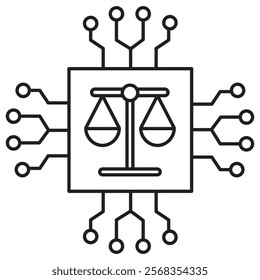 Ai-ethics icon, Navigating the Challenges of AI Ethics in a Digital World, Building Trust Ensuring Ethical Practices in Artificial Intelligence, vector