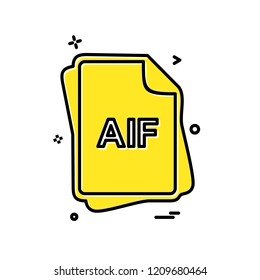 AIF file type icon design vector