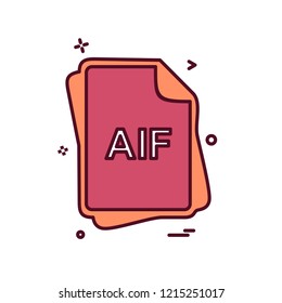 AIF file type icon design vector