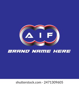 AIF letter logo vector unique attractive creative modern initial design white color on blue color background AIF letter logo icon design
