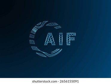 Diseño de Vector de logotipo de letra de polietileno baja AIF. Diseño de logotipo de poliéster inferior AIF. Diseño único del logotipo de baja poli de AIF.