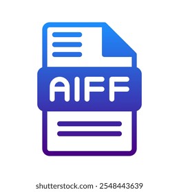 Aiff minimalist icon design for audio file format with gradient fill