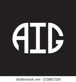 AIG letter logo design on black background. AIG 
creative initials letter logo concept 