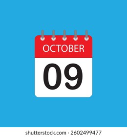 AI-Generated Calendar Icon - October 9 Date Reminder