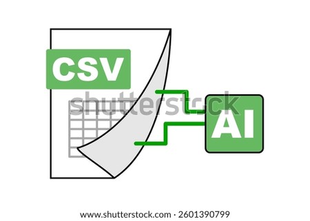 AI-generated CSV file icon. Vector.