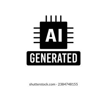 AI-Generated Icon. Artificial Intelligence Symbol, Automated Content Graphic.