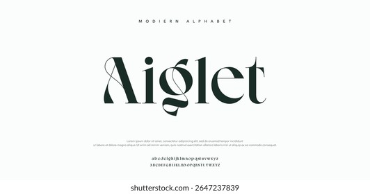 Aiglet  font alphabet. Minimal modern urban fonts for logo, brand etc. Typography typeface uppercase lowercase and number. vector illustration.	