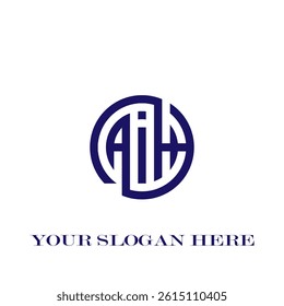 AIH three letters creative hexagon logo design.
