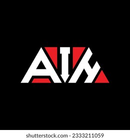 AIH triangle letter logo design with triangle shape. AIH triangle logo design monogram. AIH triangle vector logo template with red color. AIH triangular logo Simple, Elegant, and Luxurious design.