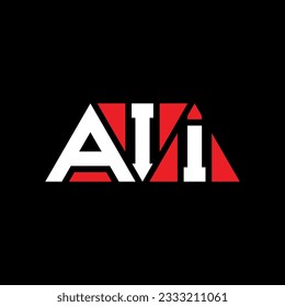 AII triangle letter logo design with triangle shape. AII triangle logo design monogram. AII triangle vector logo template with red color. AII triangular logo Simple, Elegant, and Luxurious design.